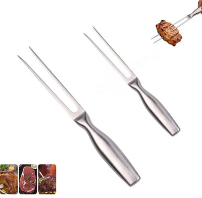 2 stuks - BBQ-vork - RVS - Tafelvorken - zilver - Campingbestek - Geschikt voor barbecues, buffetten, restaurants, feesten, kamperen, keukens, picknicks - BBQ-accessoires