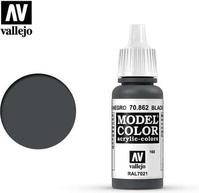 Vallejo Hobbyverf Acrylverf - 70862 Model Color Black Grey - Acryl Verf flesje - 17 ml