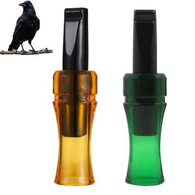 Kraaien Lokfluit - 2 Stuks - Eendenfluitje - Jachtfluitjes - Bionische Kraaienfluit Voor Buiten - Kraaien Lokroep - Draagbare Kraaienfluit - Lokfluit - Geschikt Voor Het Lokken Van Wilde Eenden En Ganzen - Zwartgroen, Zwartgeel