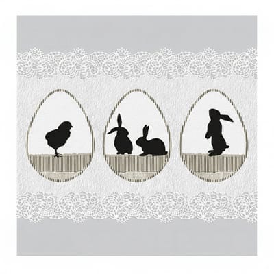Ambiente Paas thema servetten - 20x - Paasei print - 33 x 33 cm - Pasen - feestservetten - Paasontbijt tafeldecoratie