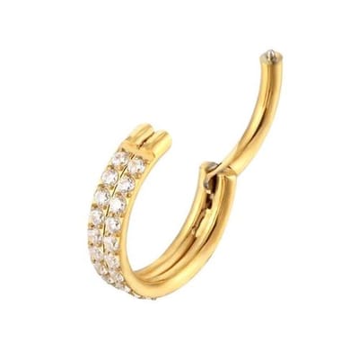 High Quality titanium clicker double lined 1.2x12 gold plated - LMPiercings