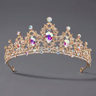 Kroon voor dames-Prinsessenkroon-Diadeem-Kroon-Strass-Elegant en Duurzaam - Geschikt voor Verschillende Gelegenheden-Haarsieraad-Stijl 102