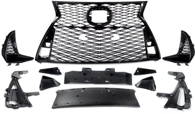 Grillekit Veltrix - Voorgrille - Gloss Zwart - Voor Lexus IS250/IS350 F Sport (2017-2022) - Boven & Onder - Auto Accessoires