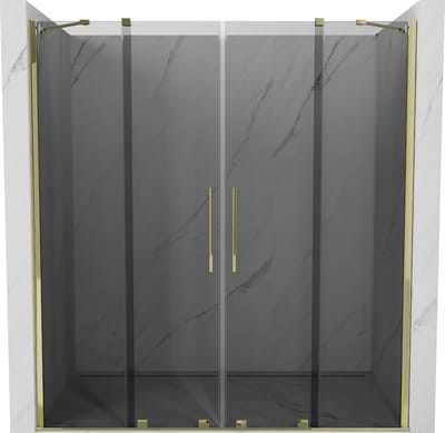 Mexen Velar Duo schuifdouchedeur 170 , grafiet, goud - 871-170-000-42-50