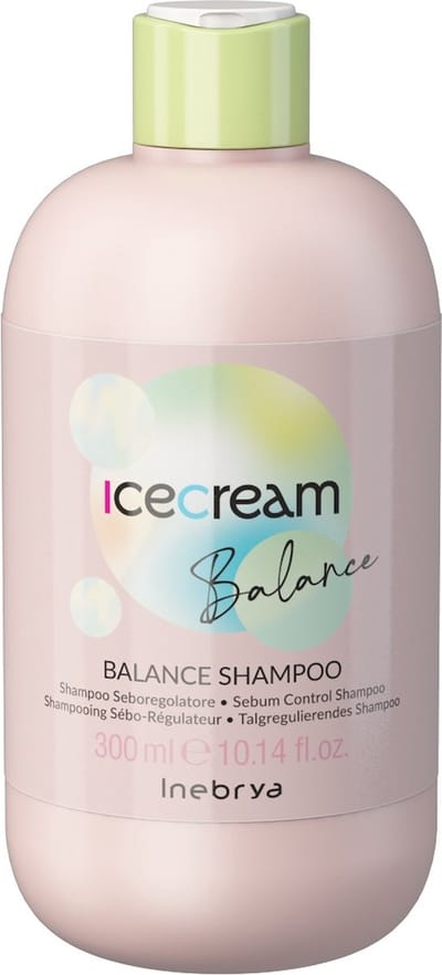 Inebrya, Ice Cream Balance, Shampoing Cheveux, Contrôle du Sébum, 300 ml