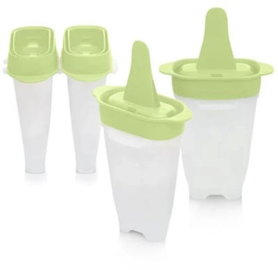 IJspinguins Lollitups (om zelf gezonde ijs te maken), 4x, groen
