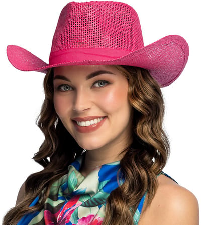 Boland - Hoed Sunny roze Roze - - Volwassenen - Unisex - Hawaii - Tropisch - Tuinfeest - Strandfeest - Themafeest - Carnaval