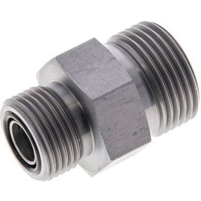 UNS 1''-14 x UN 13/16''-16 Verzinkt Stalen Borstnippel ORFS 400 Bar - Hydrauliek - FL2S-M-EZ-100U-013U-O