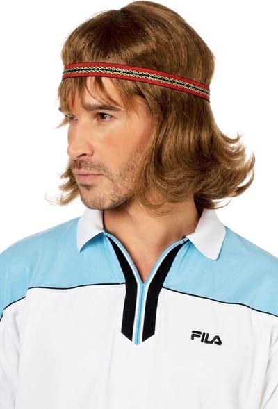 Jaren 80 tennisspeler pruik - Carnaval Kostuum Pruik