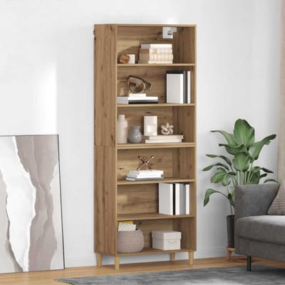 vidaXL - Highboard - Artisan - Eiken - 69,5 - x - 32,5 - x - 180 - cm - Bewerkt - hout