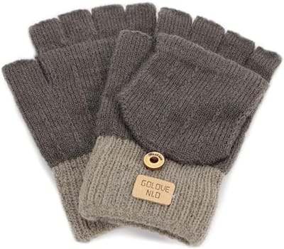 Stijlvolle vingerloze winterhandschoenen voor dames - met vingerbeschermers - effen unisex warme studentenhandschoenen