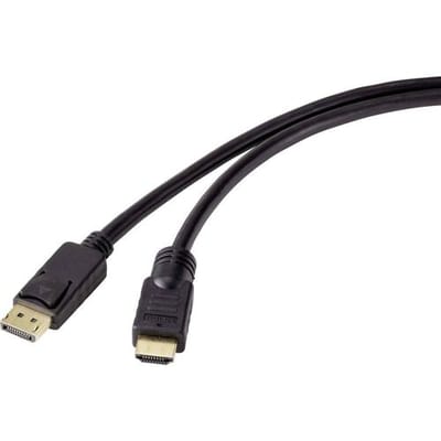 Renkforce RF-4581870 DisplayPort-kabel DisplayPort / HDMI Adapterkabel DisplayPort-stekker, HDMI-A-stekker 10.00 m Zwart