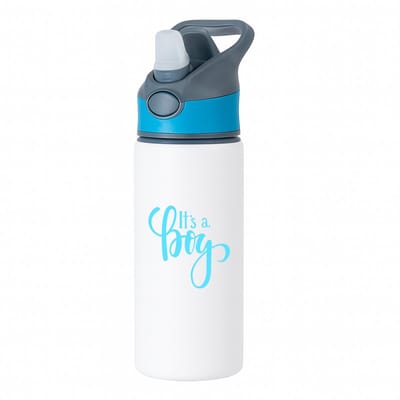 Hacebo® - It's a Boy waterfles met rietje blauw - Baby - kersverse ouders - Geboorte kraamcadeau jongen - babyshower - water fles - 650ML