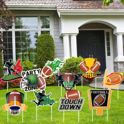 Voetbal Tuin Decoraties - 10 Stuks Sport Thema Teken met Palen voor Buiten