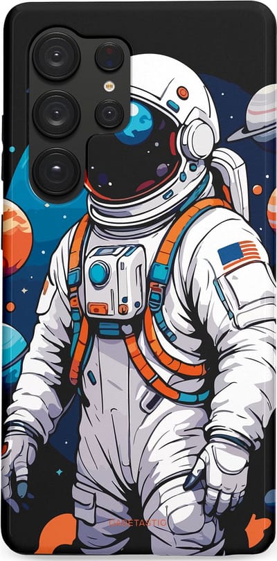 Casetastic Hoesje Geschikt voor Samsung S25 Ultra - Stijlvolle Beschermende Duo-layer Case - Astronaut in space