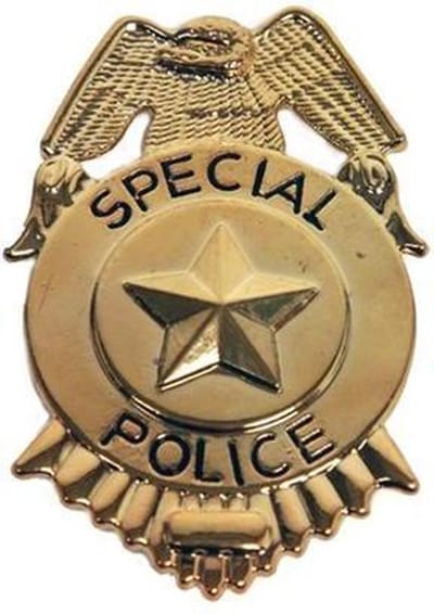 Witbaard Politiebadge Special Police 7 Cm Goud