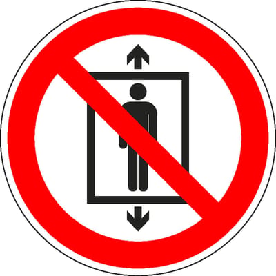 Magneetsticker lift voor personen verboden, P027 100 mm