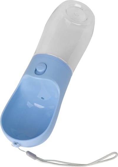 Pawise Pet Water Bottle - Waterfles - Drinkbak voor onderweg - Kunststof - 380 ml - Blauw/Wit