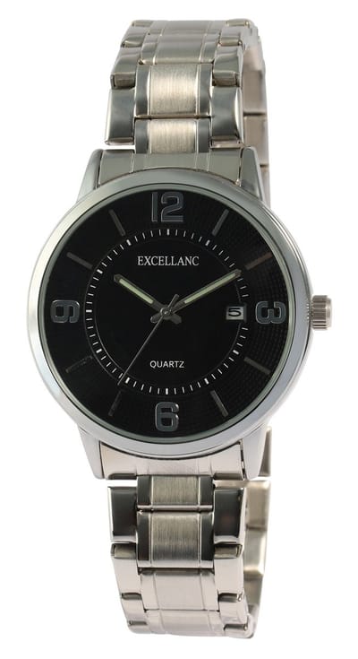 EXCELLANC Herenhorloge metaal Datumsweergave
