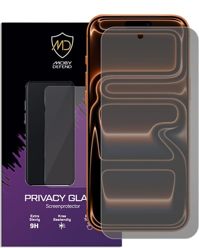MobyDefend Screenprotector - Geschikt voor iPhone 17 Pro Max - Matte Privacy Glass Screensaver