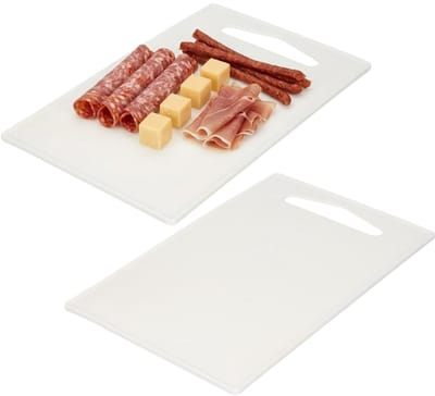 Plasticforte Keuken Snijplank - 2x - wit - 27 x 16 cm - kunststof - voor groente, fruit, vlees en vis