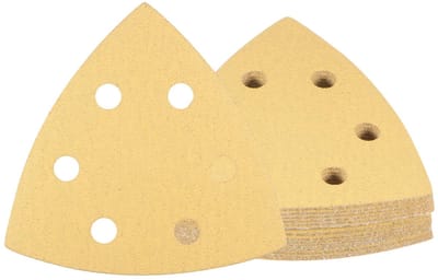 Dailygoody - Schuurpapier - 16 stuks - Voor details en schuurmachine - 9 x 9 cm - Korrelgrootte 120 - Geschikt voor houten meubels - Gesorteerd