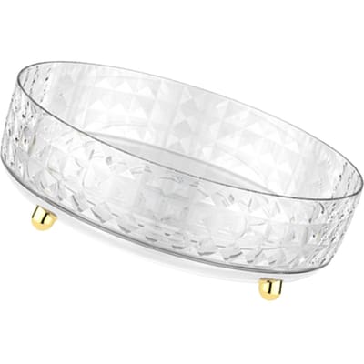 Plateau de Maquillage Rotatif Motif Diamant Transparent Rond Rotatif Boîte de Rangement Cosmétique Rangement Épices S