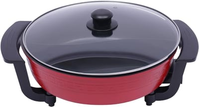 REN® Hotpot Pan - Hotpot Electrisch - Chinese Fondue - Multifunctionele Pan - 6L - Rood/ Zwart - 42cm x 17cm x 9cm; 3.0 kg