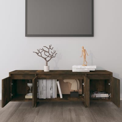 vidaXL - Tv-meubel - 120x30x40,5 - cm - bewerkt - hout - gerookt - eikenkleurig