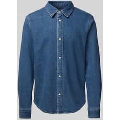 Slim fit jeansoverhemd met kentkraag