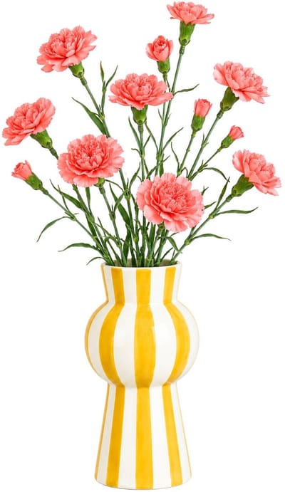 Mica Decorations Kunstbloem Anjer Floristic - 8x - H71 cm - roze - kunststof - stelen kunstbloemen - boeket - rozen bloemetjes