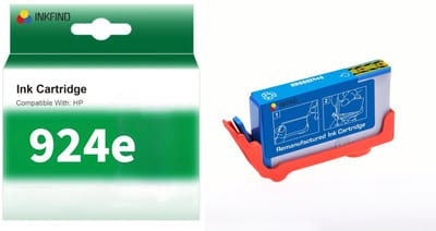 INKFIND 924e Cyaan inktcartridge compatibel met HP 924 924e 4K0U3NE 4K0U7NE Cyaan geschikt voor HP OfficeJet Pro 8120/8130 series - 1-pack Cyaan