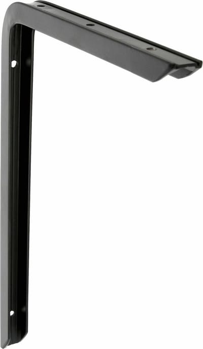 AMIG Plankdrager/planksteun - aluminium - gelakt zwart - H300 x B200 mm - max gewicht 30 kg - boekenplank steunen