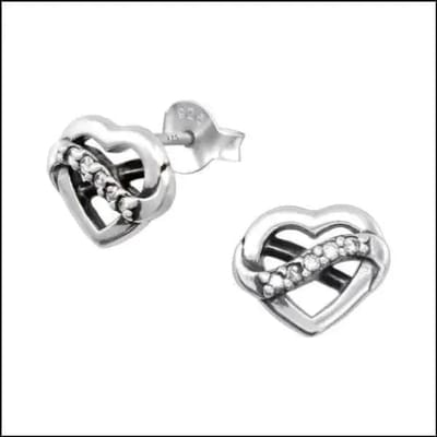 Aramat Jewels | Oorbellen | Zilveren Keltische Oorbellen Celtic Knot – 925 Zilver | Hart Zirkonia-10x8mm | |7mm | Zilver | Kinderen, Volwassenen | Verkleurd niet