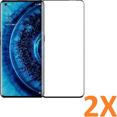 Volledige dekking Screenprotector Glas - Tempered Glass Screen Protector Geschikt voor: Oppo Reno 4 Pro 4G & 5G - 2x