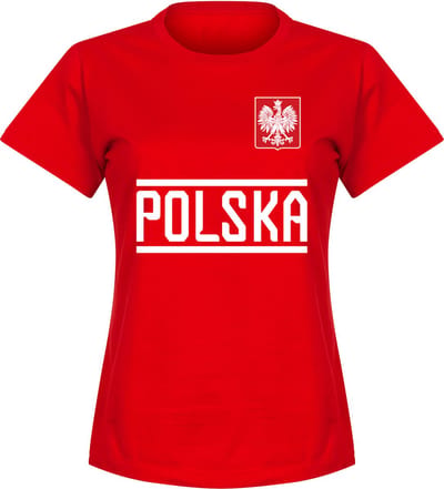 Polen Dames Team T-Shirt - Rood - L