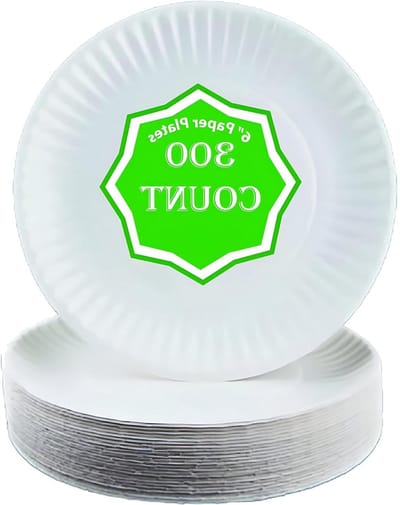 Papieren Borden - Wegwerp Servies - Feestjes en Picknicks - Uncoated Materiaal - 300 Stuks - Wit