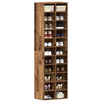 vidaXL - Schoenenkast - 54x34x183 - cm - spaanplaat - oud - hout