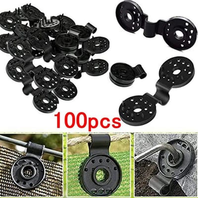 100 stuks Zonnescherm Mesh Gesp Duurzaam Kan Slechte Weersomstandigheden Weerstaan Vergrendelring Ontwerp Strak en Stevig Geschikt voor Tuin 8.5X3CM black