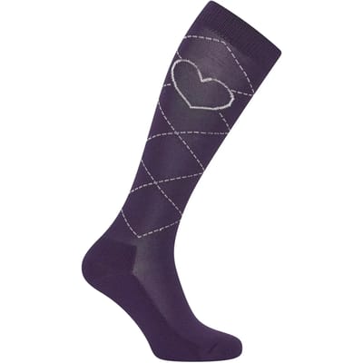 Imperial Riding - Sokken Heart - Paardrijsokken - Black Berry - Maat 35-38