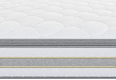Vente-unique Set 160 x 200 cm bedbodem met opbergruimte, licht naturel + matras met pocketveren met ingebouwd dekmatras van 29 cm dik - CANTERBURY van YSMÉE