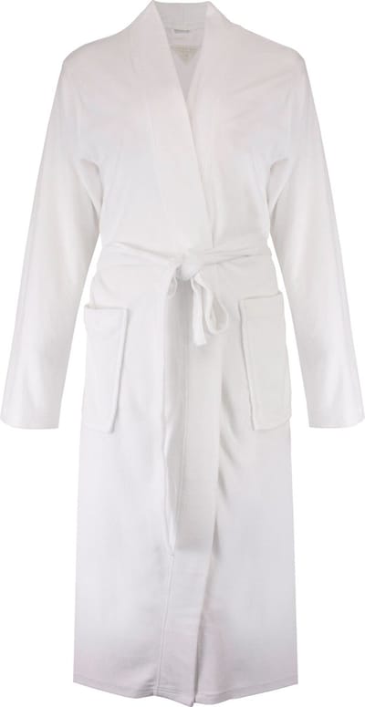 Tenderness Dames Badjas - Badstof - Sjaalkraag - Wit - Maat M