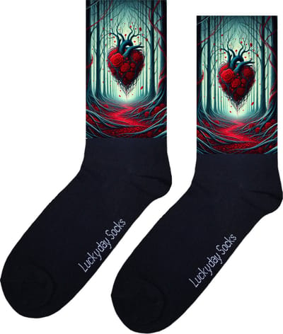 Rozen hart - Opkikkertje - Bos - Grappige sokken - Valentijn cadeau - Verjaardag cadeau - Liefde - Grappige sokken - Leuke sokken - Vrolijke sokken - Kerst sokken - Vaderdag - Moederdag - Socks maken Happy - 37-44
