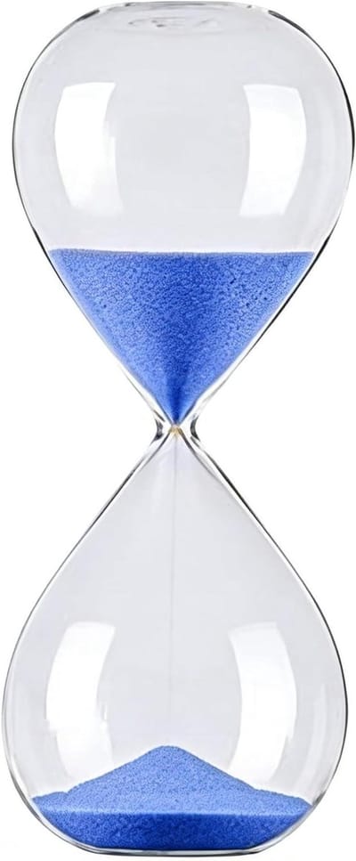 Zandloper Timer - Tijdmeting Glas - Productiviteit Verhoging - Handgeblazen Glas - 30 Minuten - Blauw