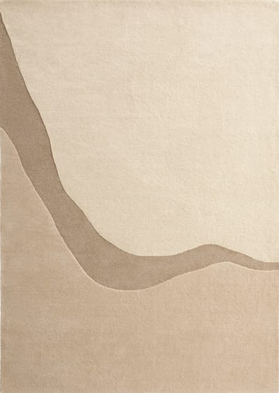 Acsento FigariLinen Vloerkleed - 160 x 230 cm - Ivoor,Beige - Rechthoekig, Rond - Wol - Woonkamer, Slaapkamer, Eetkamer - Abstract - Modern