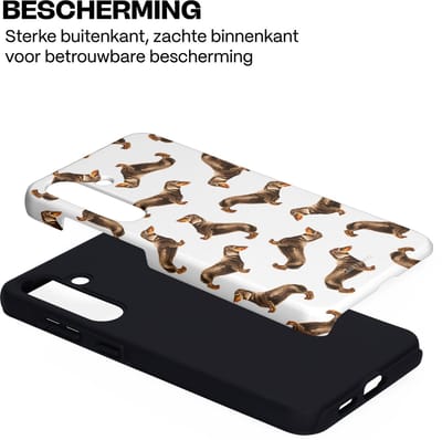 Casetastic Hoesje Geschikt voor Samsung S25 Plus - Stijlvolle Beschermende Duo-layer Case - Teckel Twister