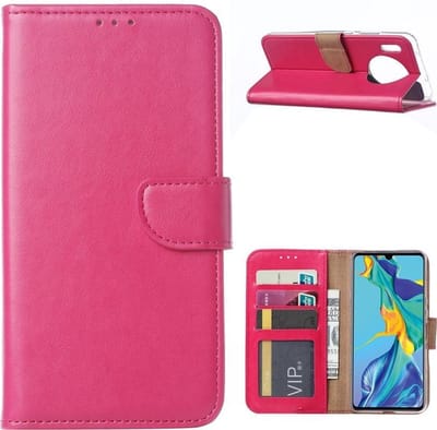 Bookcase Geschikt voor: Huawei Mate 30 - Bookcase Roze - portemonnee hoesje