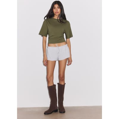 Stradivarius Mini sweatstof short  Grijs melange XS