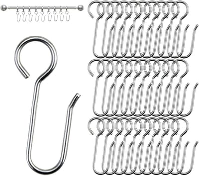 Dailygoods- Gordijnhaken 60 Stuks - Metalen Gordijnhaken - Belastbaar