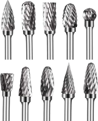 Dailygoods- Bramen Set 10 Stks - Dubbele Cut - Wolfraam Staal - Solid Carbide - Twist Boor 1/8 inch (3mm) - Voor Dremel Tools - Rotary Bur